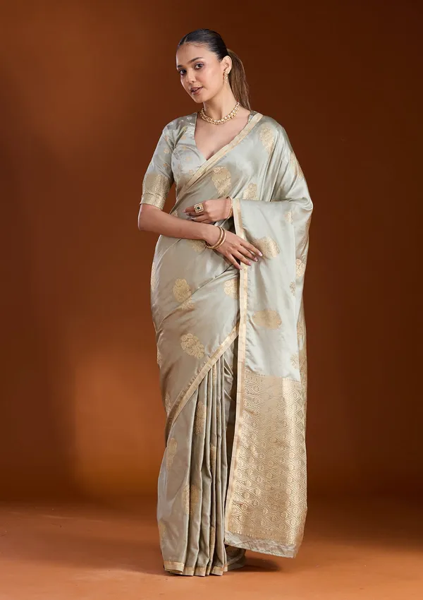 Pista_Green_Zariwork_Art_Silk_Silk_Saree