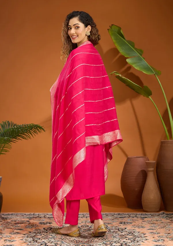 Pink_Threadwork_Chanderi_Readymade_Salwar_Suit