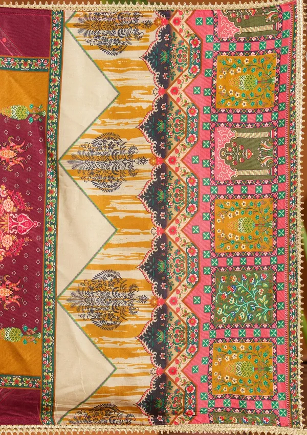 Wine_Mirrorwork_Tissue_Readymade_Salwar_Suit