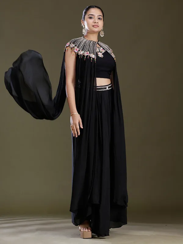 Black_Threadwork_Soft_Raw_Silk_Readymade_Salwar_Suit