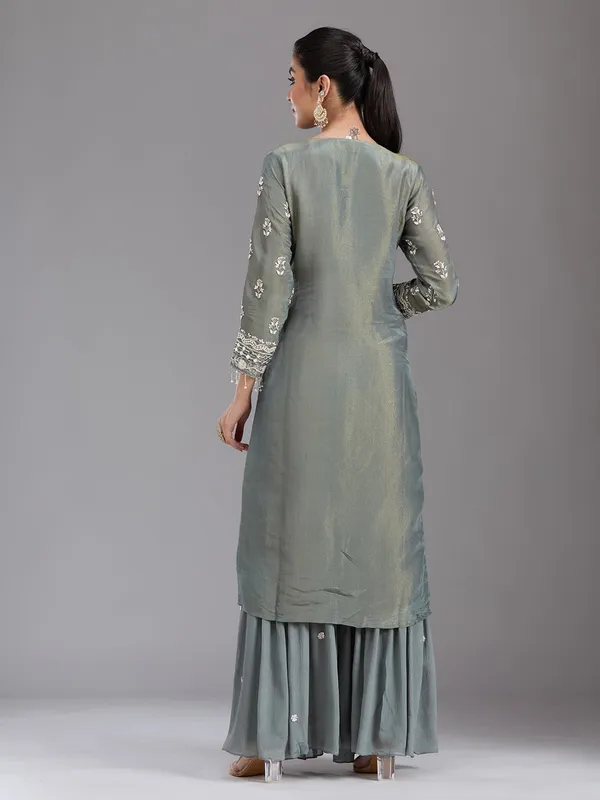 Mehandi_Green_Cutdana_Tissue_Readymade_Salwar_Suit