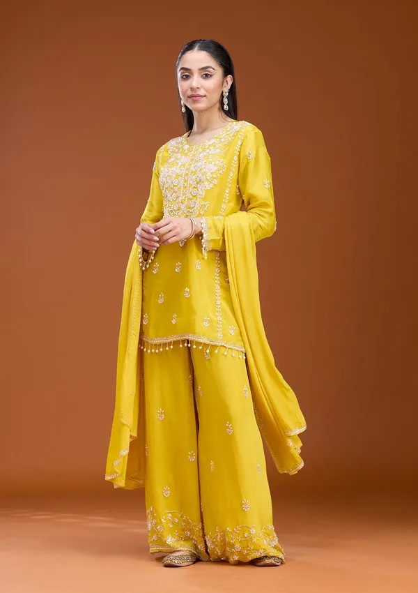 Mustard_Sequins_Soft_Raw_Silk_Readymade_Salwar_Suit