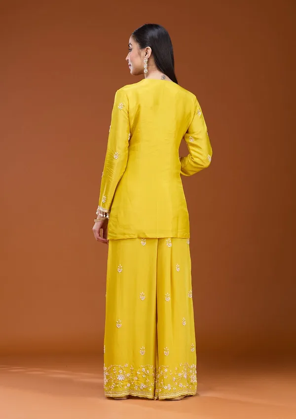 Mustard_Sequins_Soft_Raw_Silk_Readymade_Salwar_Suit