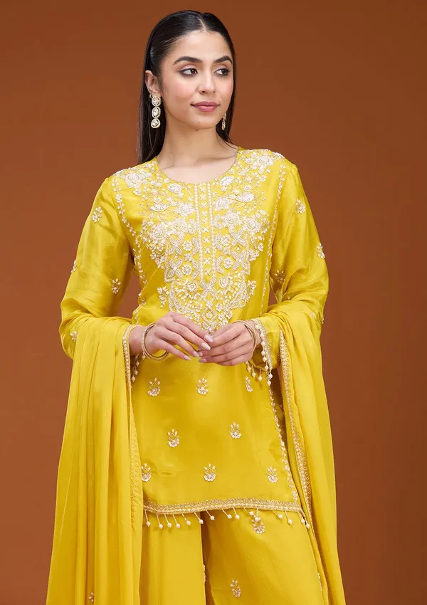 Mustard_Sequins_Soft_Raw_Silk_Readymade_Salwar_Suit