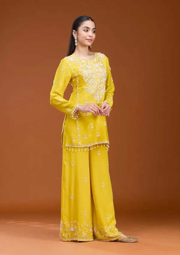 Mustard_Sequins_Soft_Raw_Silk_Readymade_Salwar_Suit