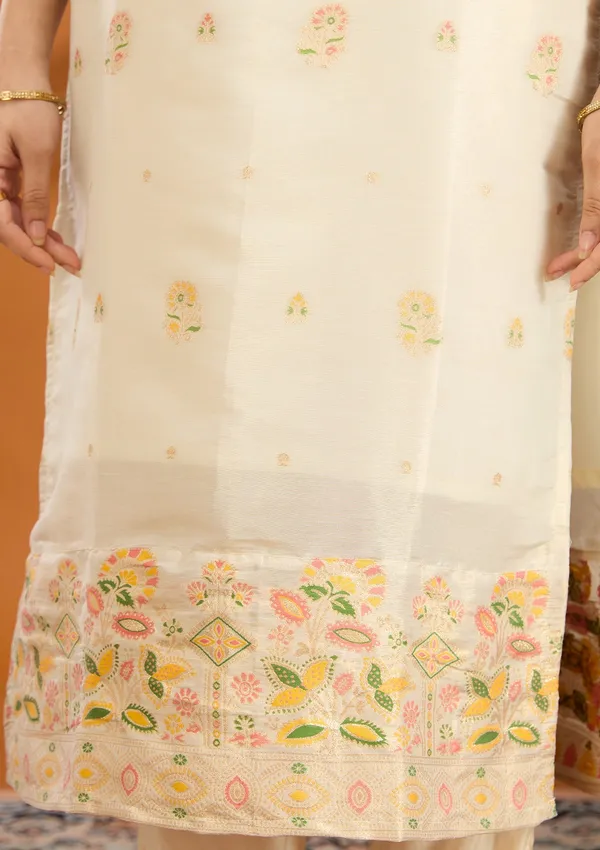 Beige_Zariwork_Brocade_Readymade_Salwar_Suit