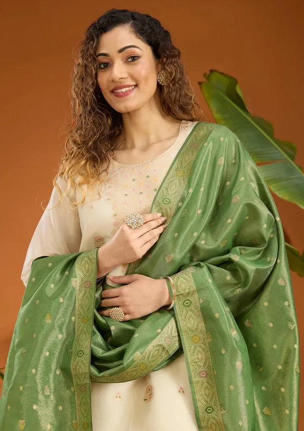 Leaf_Green_Zariwork_Brocade_Readymade_Salwar_Suit