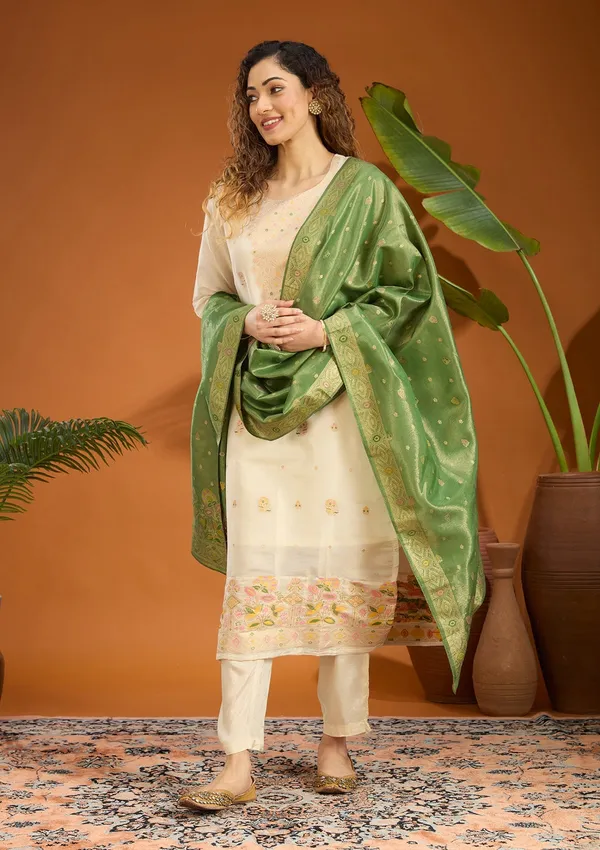 Leaf_Green_Zariwork_Brocade_Readymade_Salwar_Suit