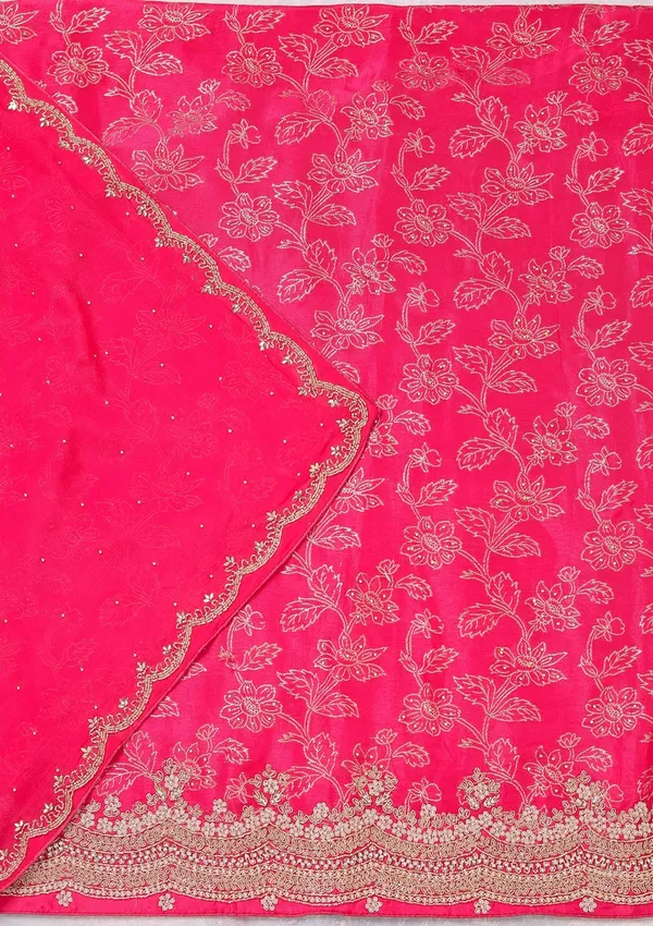 Rani_Pink_Pearlwork_Dola_Silk_Unstitched_Salwar_Suit