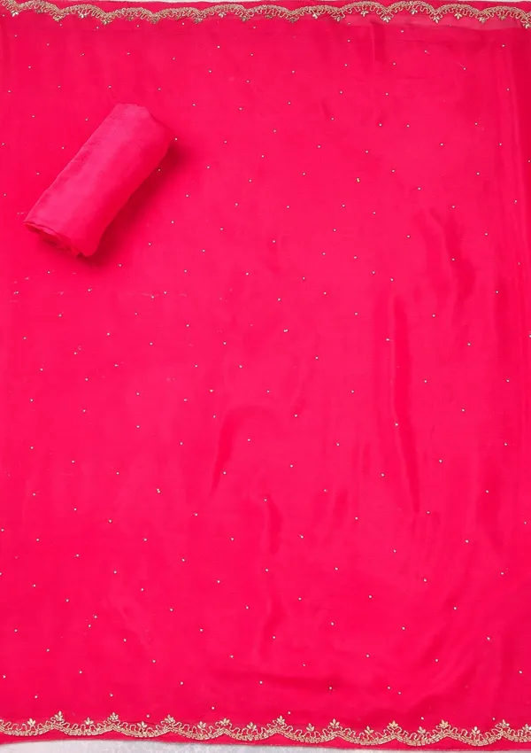 Rani_Pink_Pearlwork_Dola_Silk_Unstitched_Salwar_Suit