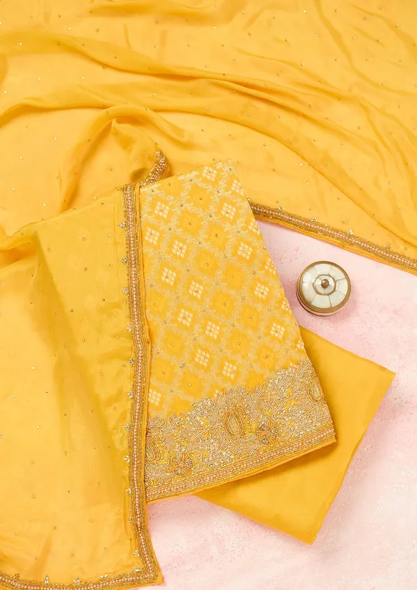 Yellow_Stonework_Silver_Georgette_Unstitched_Salwar_Suit