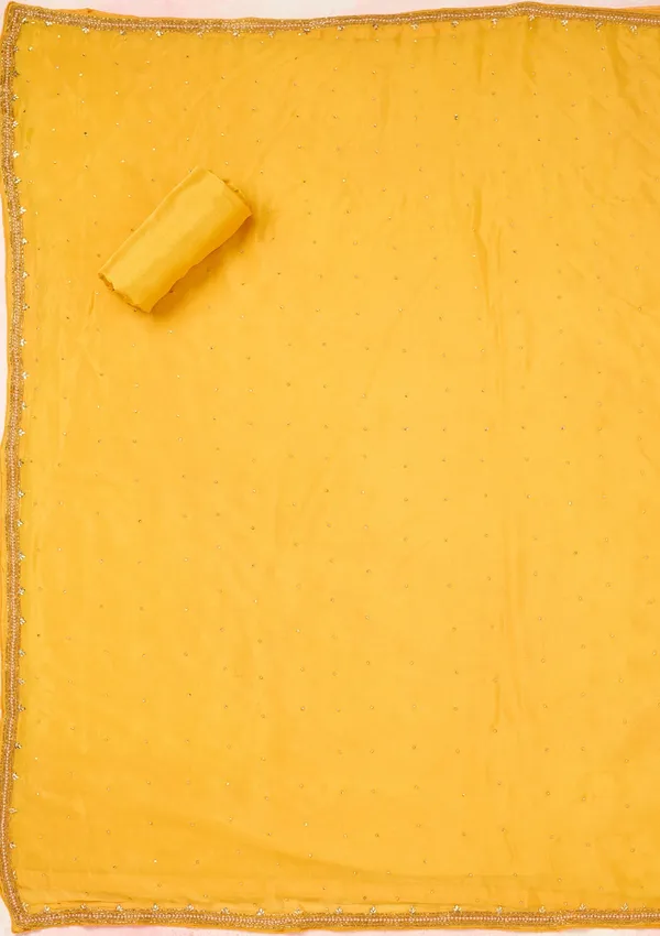 Yellow_Stonework_Silver_Georgette_Unstitched_Salwar_Suit