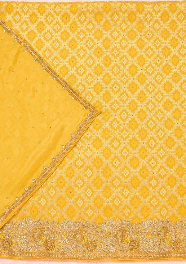 Yellow_Stonework_Silver_Georgette_Unstitched_Salwar_Suit
