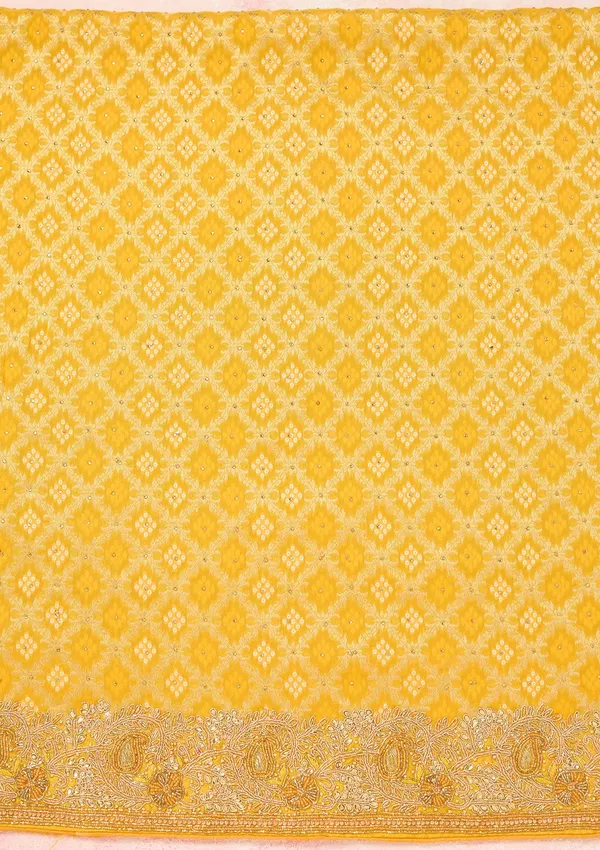 Yellow_Stonework_Silver_Georgette_Unstitched_Salwar_Suit