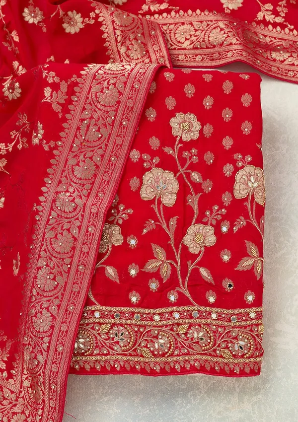 Rani_Pink_Stonework_Gold_Dola_Silk_Unstitched_Salwar_Suit