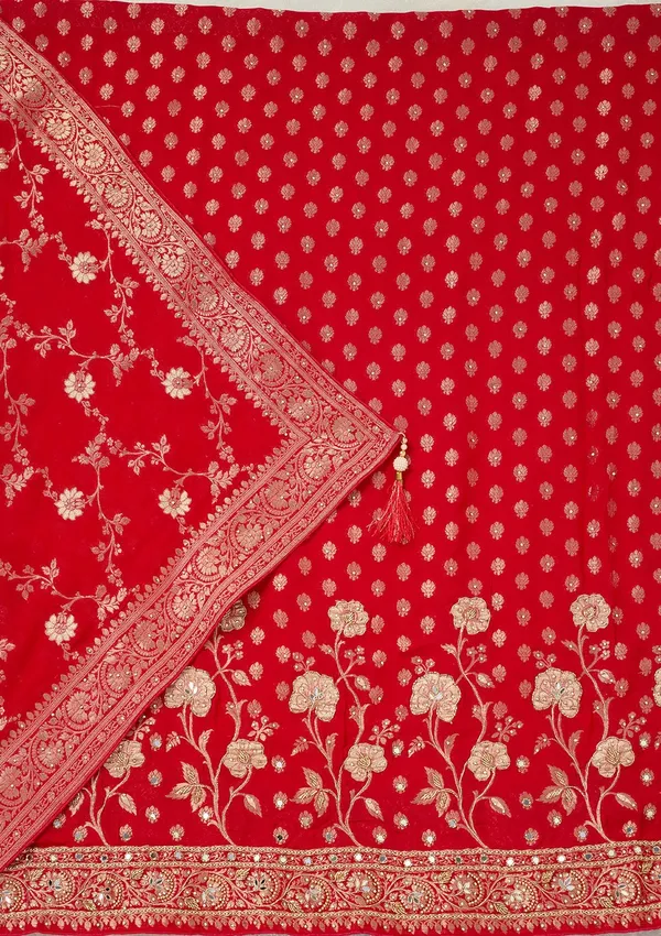 Rani_Pink_Stonework_Gold_Dola_Silk_Unstitched_Salwar_Suit