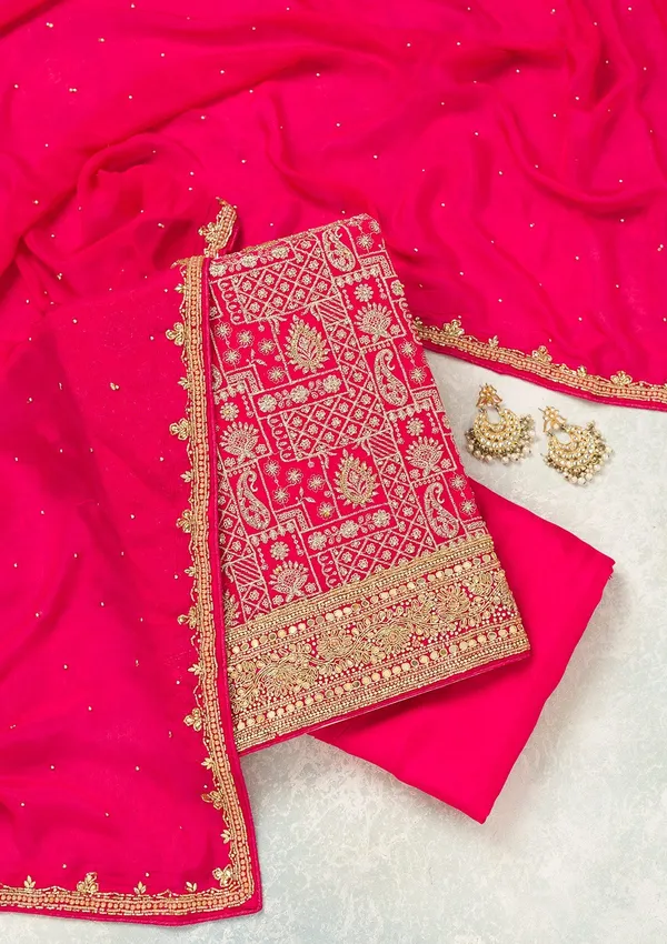 Rani_Pink_Zariwork_Gold_Georgette_Unstitched_Salwar_Suit