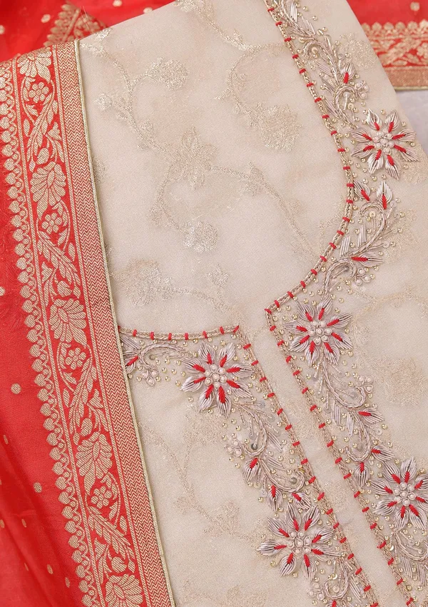 Beige_Zardozi_Gold_Chanderi_Unstitched_Salwar_Suit