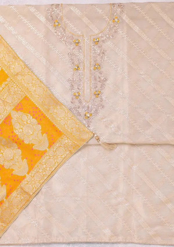 Beige_Zardozi_Gold_Chanderi_Unstitched_Salwar_Suit