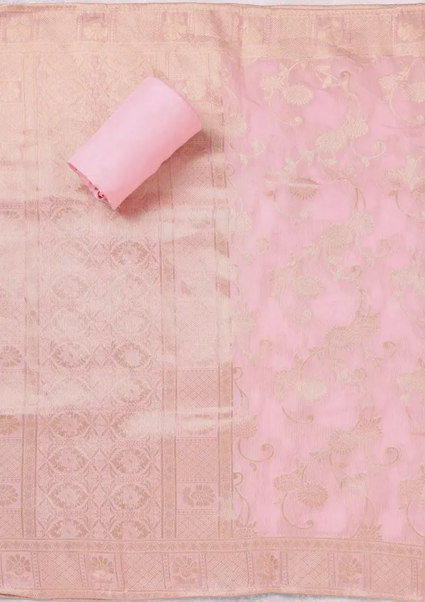 Baby_Pink_Zariwork_Gold_Chanderi_Unstitched_Salwar_Suit
