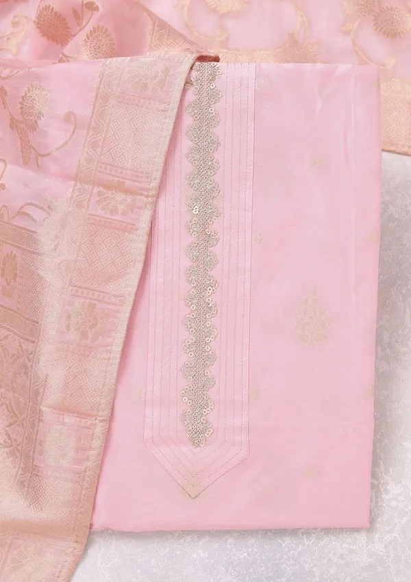Baby_Pink_Zariwork_Gold_Chanderi_Unstitched_Salwar_Suit