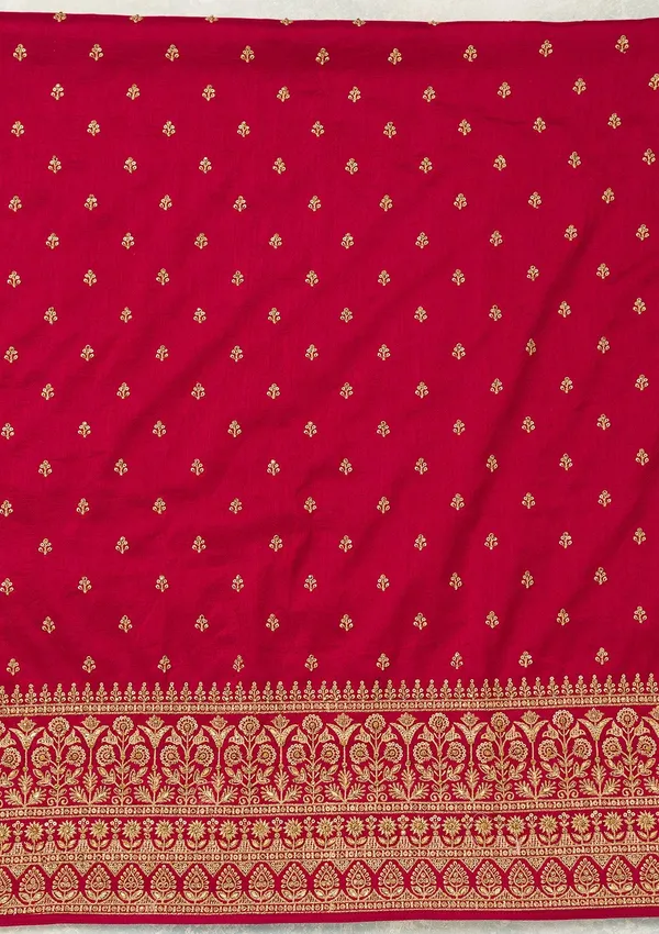 Rani_Pink_Cording_Soft_Raw_Silk_Unstitched_Salwar_Suit