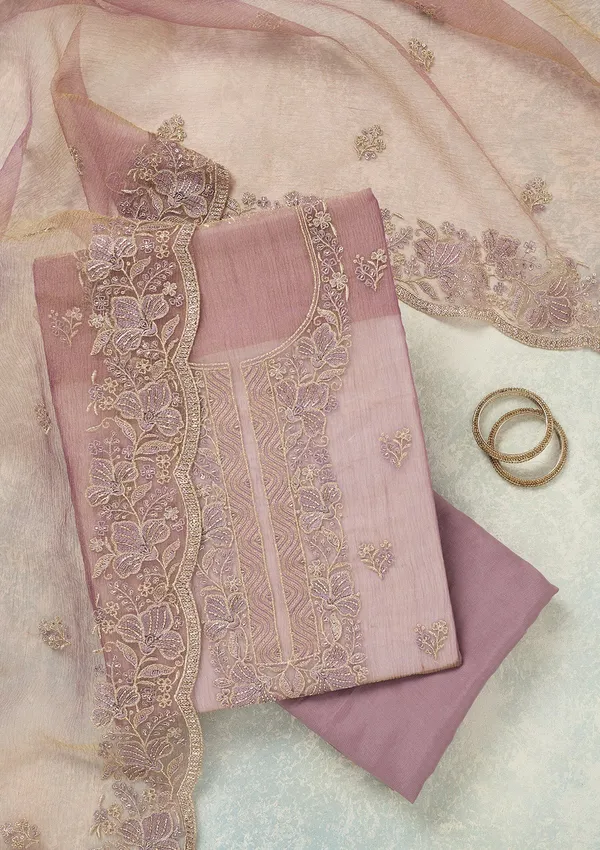 Lavender_Threadwork_Tissue_Unstitched_Salwar_Suit