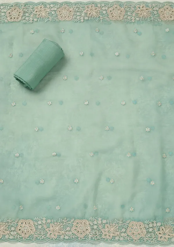 Sea_Green_Threadwork_Tissue_Unstitched_Salwar_Suit