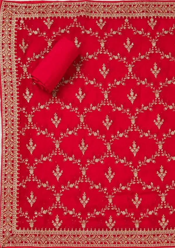 Red_Threadwork_Georgette_Unstitched_Salwar_Suit