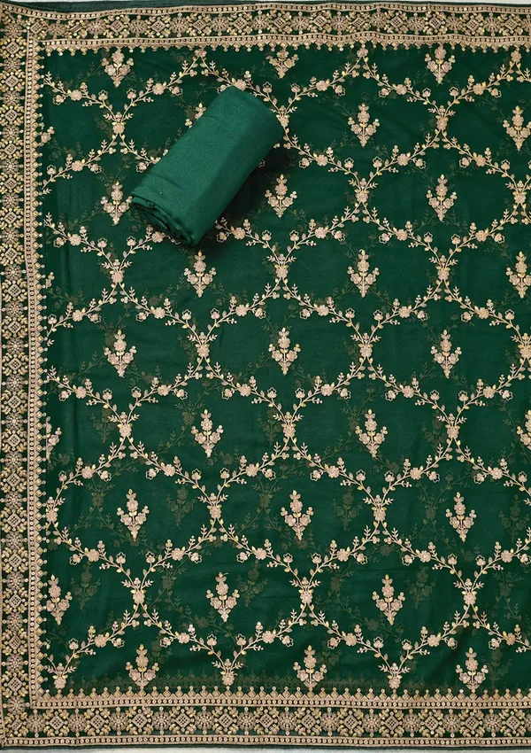 Bottle_Green_Threadwork_Georgette_Unstitched_Salwar_Suit