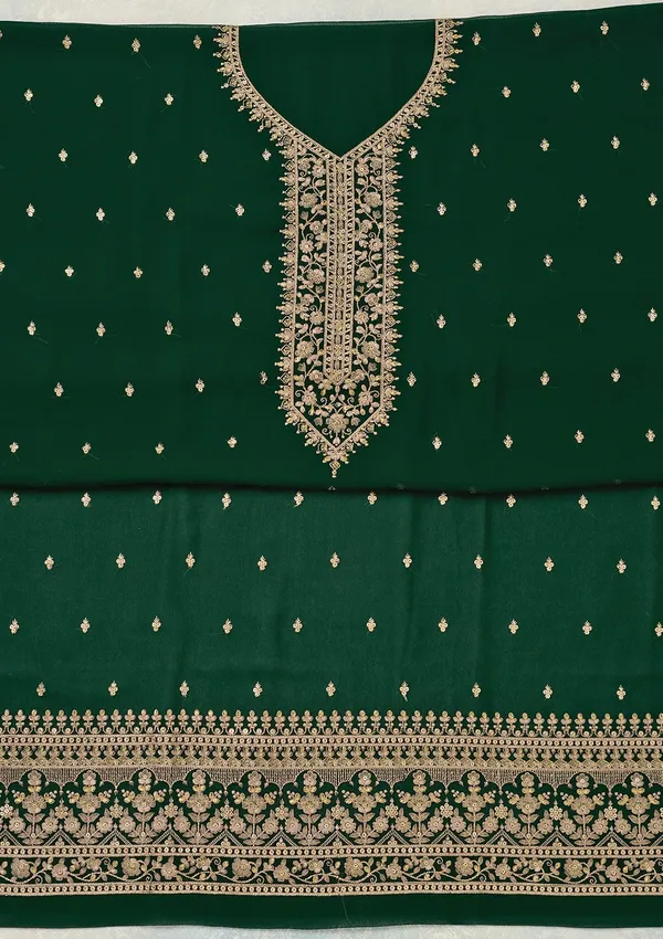 Bottle_Green_Threadwork_Georgette_Unstitched_Salwar_Suit