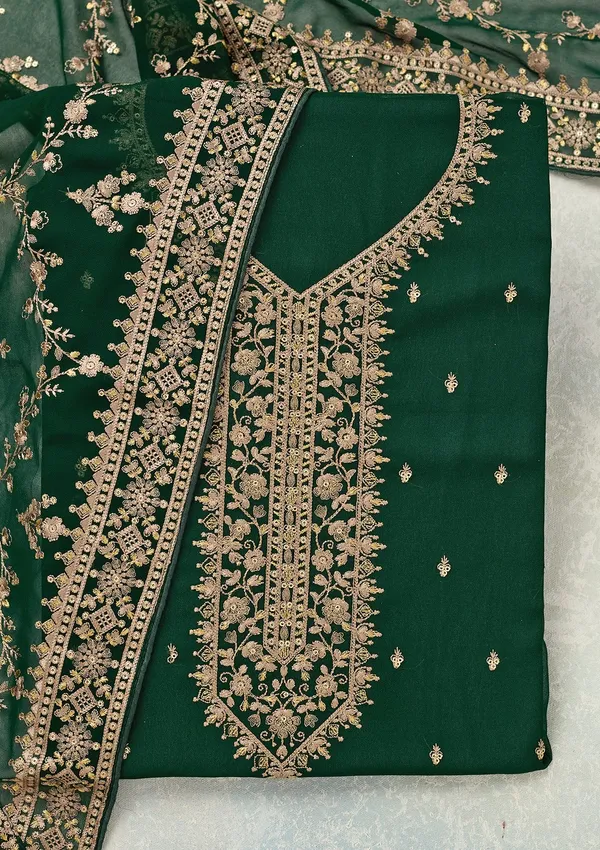 Bottle_Green_Threadwork_Georgette_Unstitched_Salwar_Suit