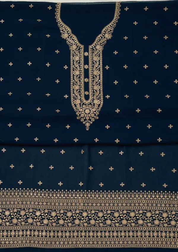 Navy_Blue_Threadwork_Georgette_Unstitched_Salwar_Suit
