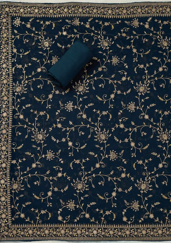 Navy_Blue_Threadwork_Georgette_Unstitched_Salwar_Suit