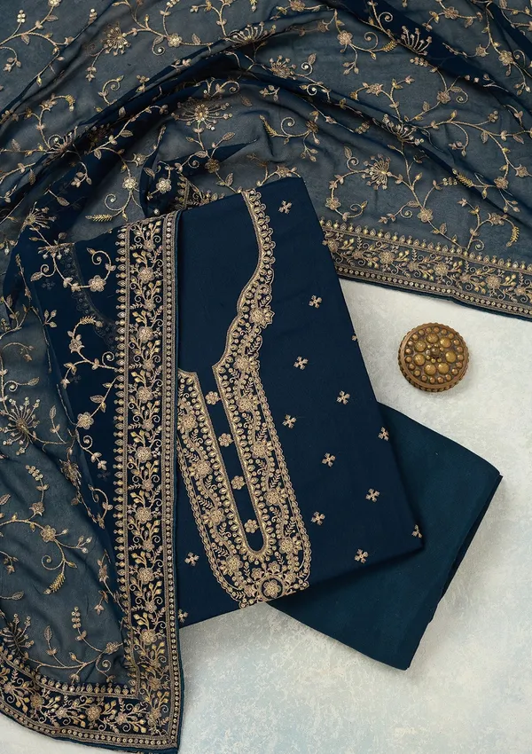 Navy_Blue_Threadwork_Georgette_Unstitched_Salwar_Suit