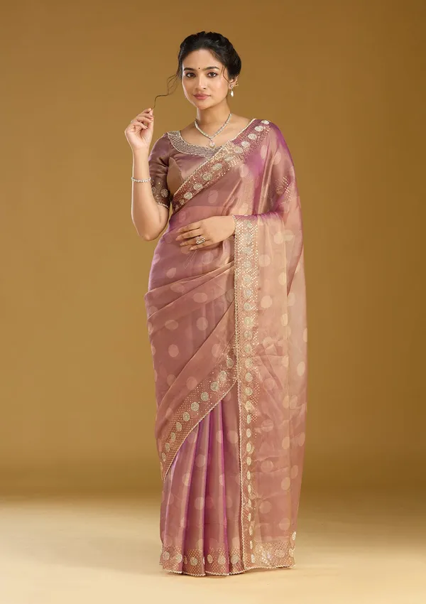 Gold_Stonework_Gold_Tissue_Saree