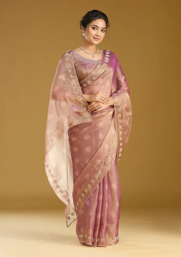 Gold_Stonework_Gold_Tissue_Saree