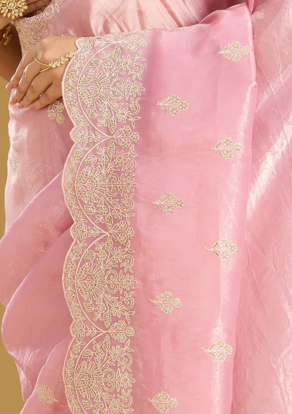 Onion_Pink_Threadwork_Organza_Saree