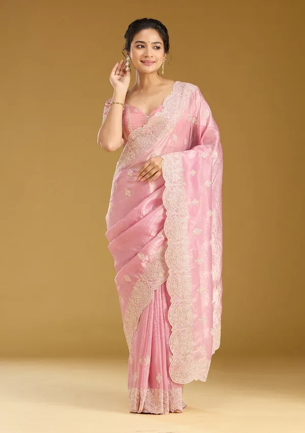 Onion_Pink_Threadwork_Organza_Saree