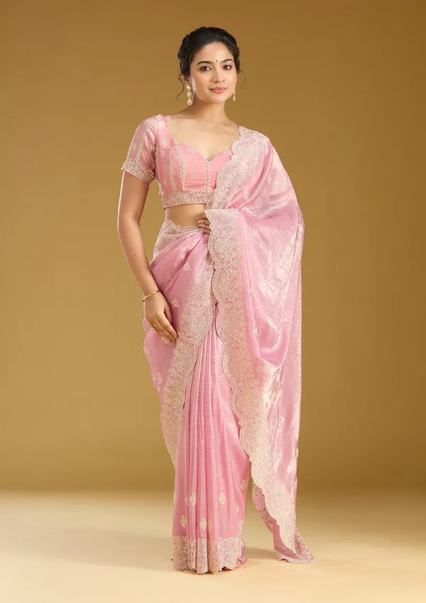 Onion_Pink_Threadwork_Organza_Saree