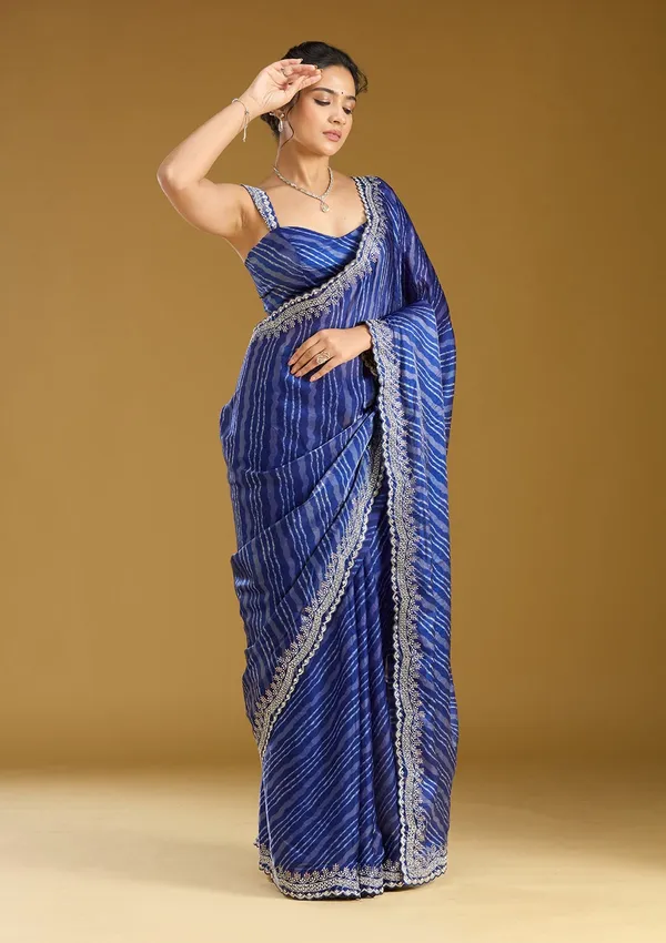 Navy_Blue_Zariwork_Silver_Organza_Saree