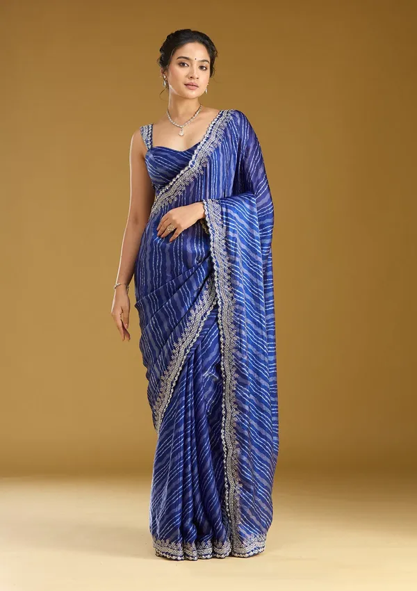 Navy_Blue_Zariwork_Silver_Organza_Saree