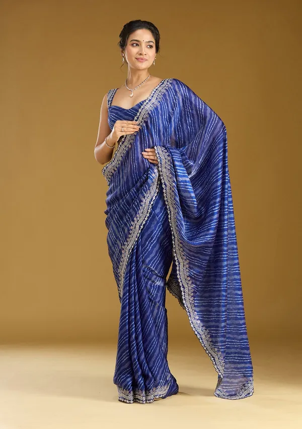 Navy_Blue_Zariwork_Silver_Organza_Saree
