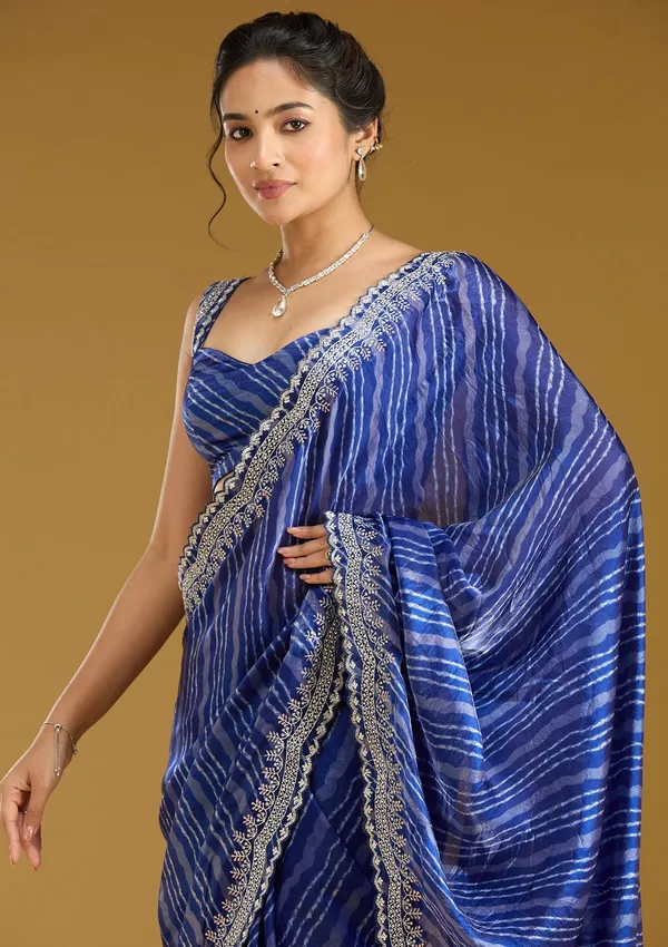 Navy_Blue_Zariwork_Silver_Organza_Saree