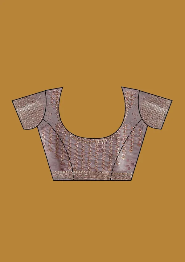 Rust_Sequins_Organza_Saree