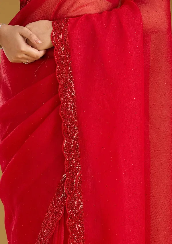 Red_Sequins_Chiffon_Saree