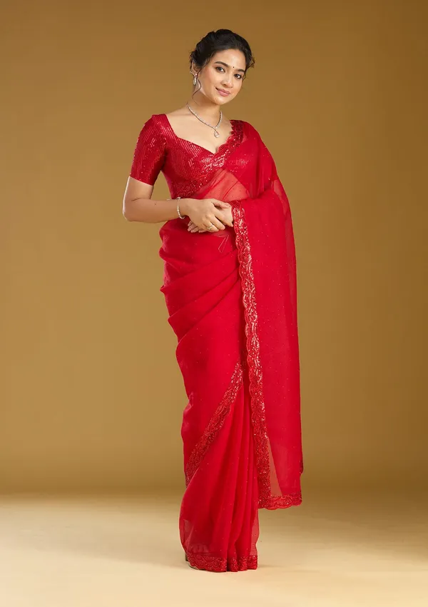 Red_Sequins_Chiffon_Saree
