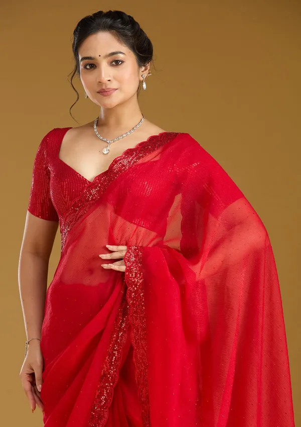 Red_Sequins_Chiffon_Saree