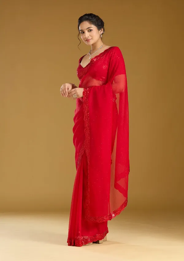 Red_Sequins_Chiffon_Saree