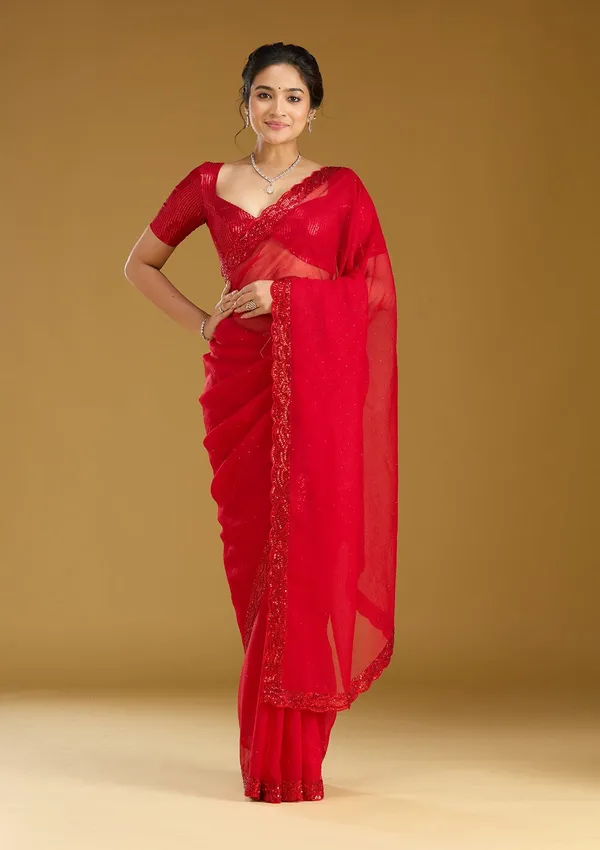 Red_Sequins_Chiffon_Saree